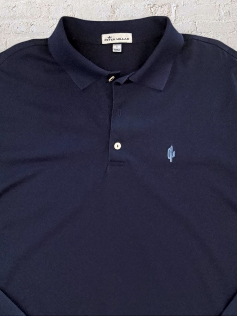 Peter Millar Men’s L Paradise Valley Country Club PVCC Navy Long Sleeve Polo - Picture 3 of 10